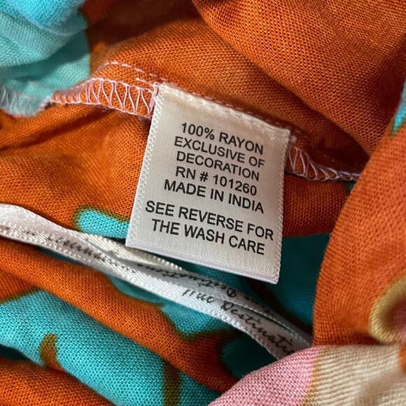 True Destinations Women Resort Flare Wide Leg Pant Coverup S Tropical Beach Boho - Picture 13 of 13